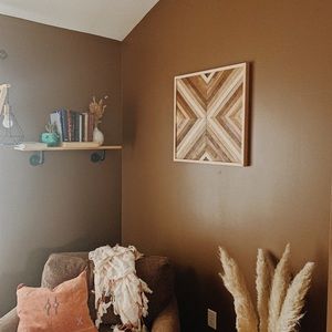 Handmade Wooden Herringbone Boho Art